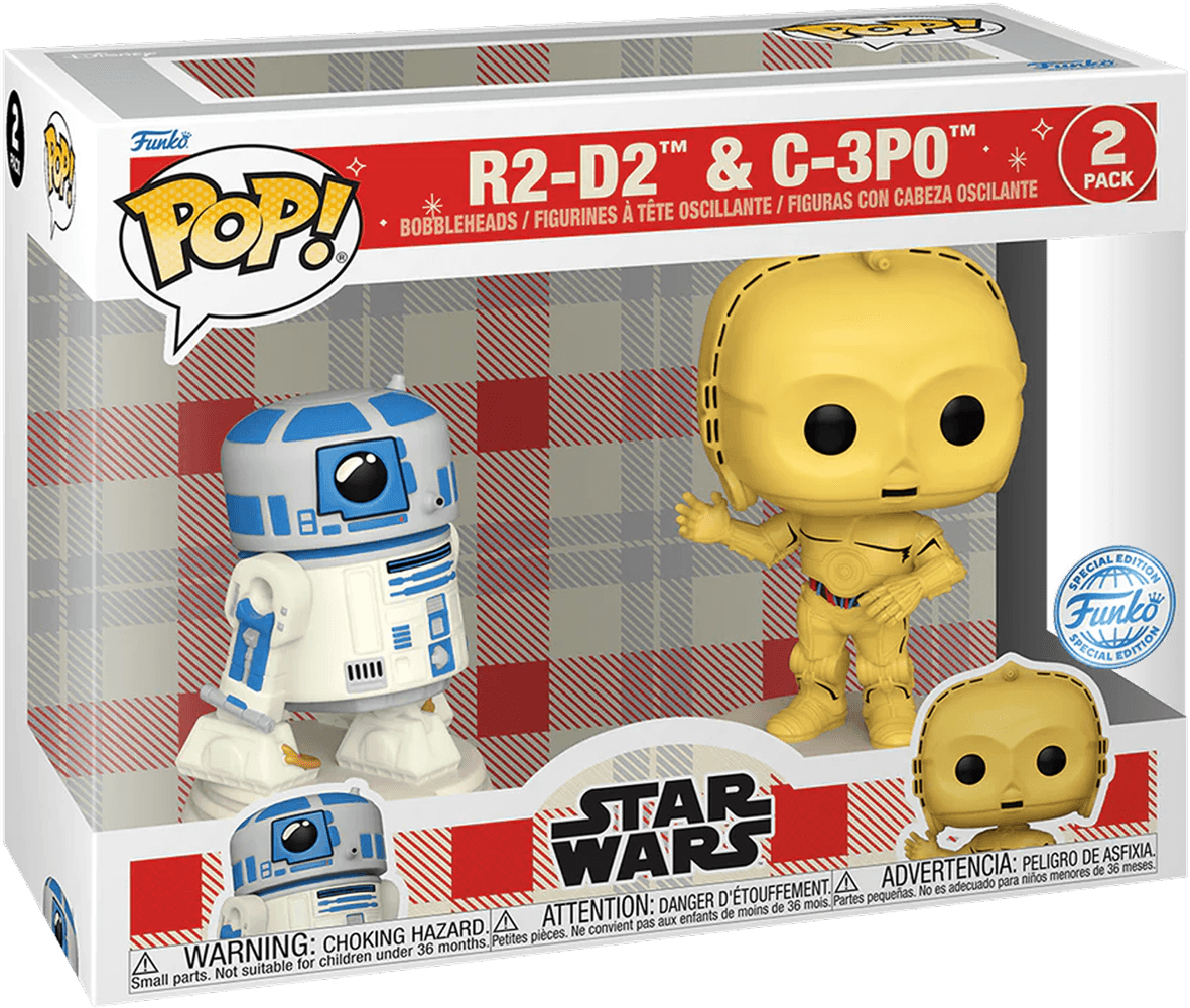 FUN74477 Star Wars: D100 - R2-D2 & C-3PO Retro Reimagined US Exclusive Pop! 2-Pack [RS] - Funko - Titan Pop Culture