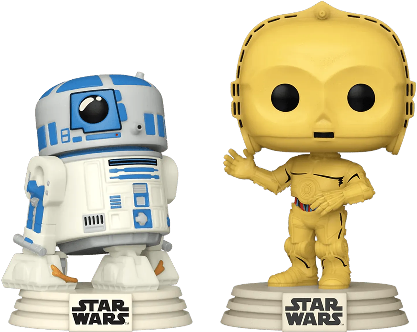 FUN74477 Star Wars: D100 - R2-D2 & C-3PO Retro Reimagined US Exclusive Pop! 2-Pack [RS] - Funko - Titan Pop Culture