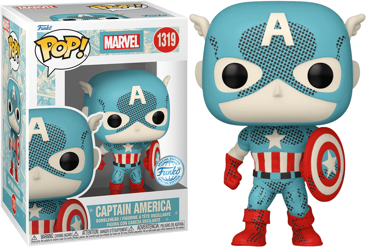 FUN74479 Marvel Comics: D100 - Captain America Retro Reimagined Pop! Vinyl [RS] - Funko - Titan Pop Culture