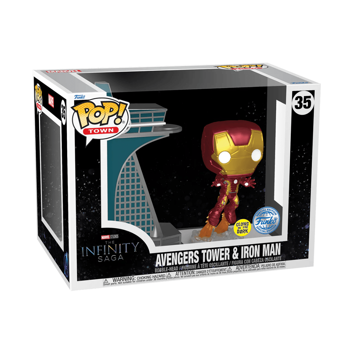 FUN74582 Avengers: Age of Ultron - Avengers Tower & IronMan US Exclusive Glow Pop! Town [RS] - Funko - Titan Pop Culture