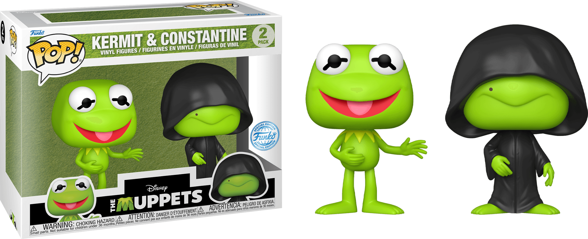 FUN74588 The Muppets - Kermit & Constantine US Exclusive Pop! Vinyl 2-Pack [RS] - Funko - Titan Pop Culture