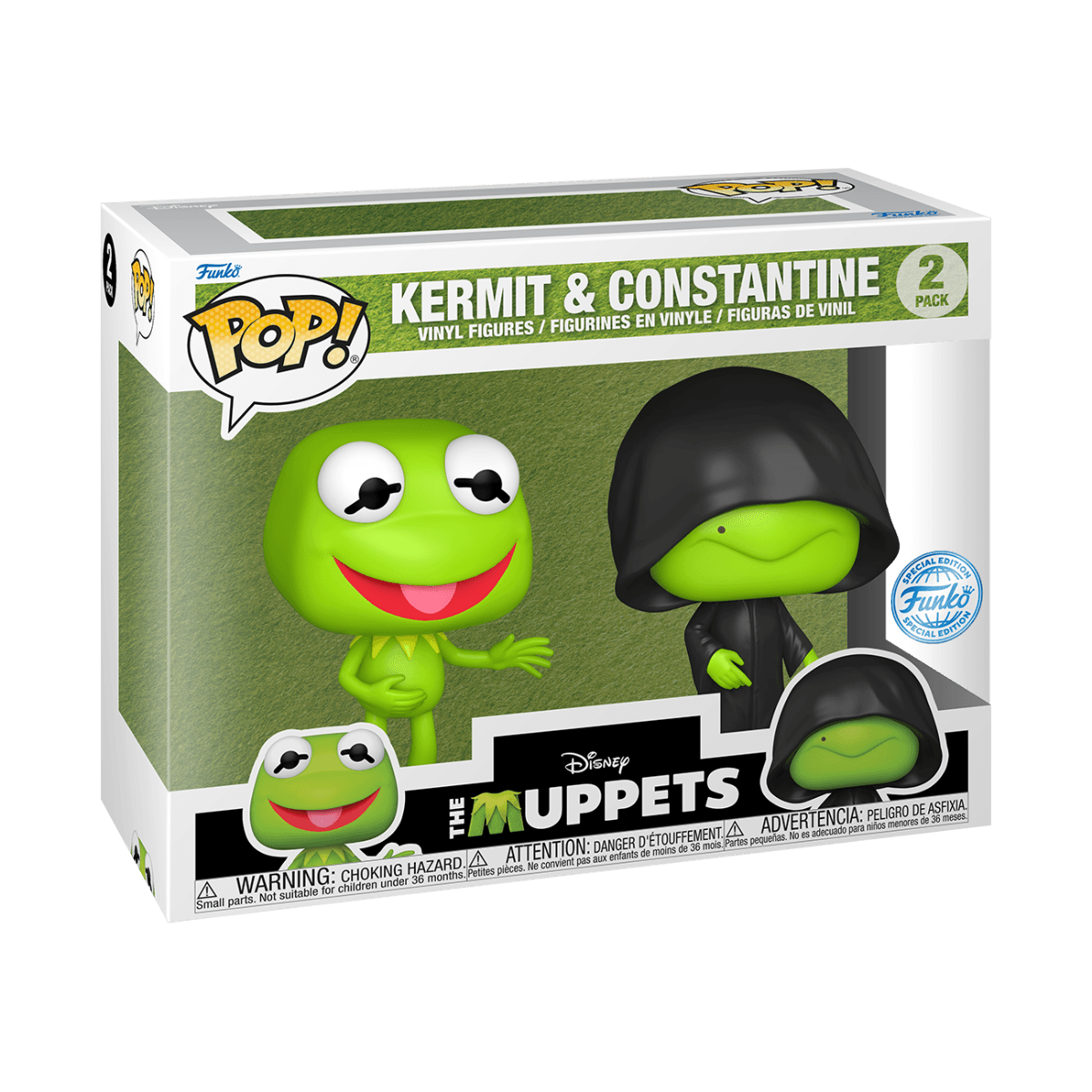 FUN74588 The Muppets - Kermit & Constantine US Exclusive Pop! Vinyl 2-Pack [RS] - Funko - Titan Pop Culture