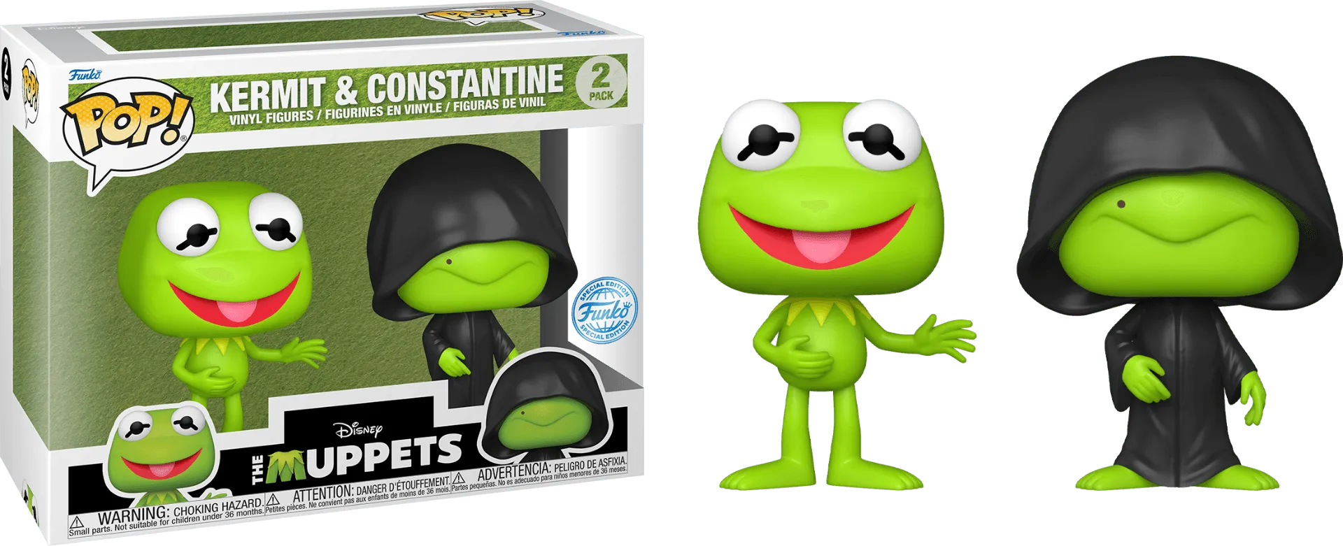 FUN74588 The Muppets - Kermit & Constantine US Exclusive Pop! Vinyl 2-Pack [RS] - Funko - Titan Pop Culture