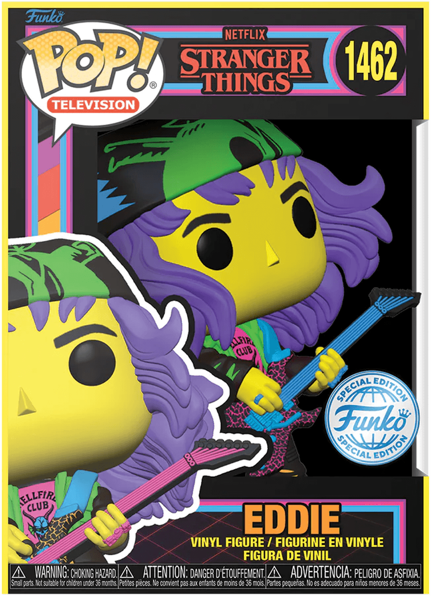 FUN74604 Stranger Things - Hunter Eddie with Guitar US Exclusive Blacklight Pop! Vinyl [RS] - Funko - Titan Pop Culture