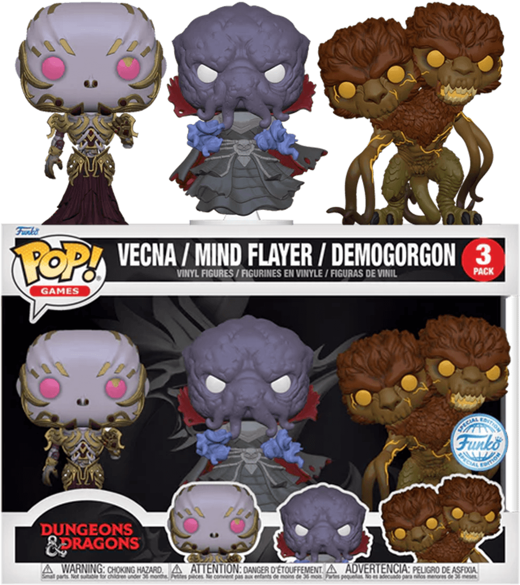 FUN74606 Dungeons & Dragons - Vecna, Mind Flayer & Demogorgon US Exclusive Pop! Vinyl 3-Pack [RS] - Funko - Titan Pop Culture