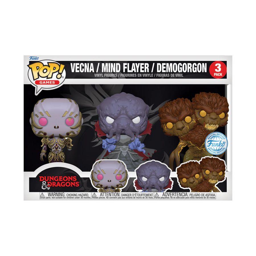 FUN74606 Dungeons & Dragons - Vecna, Mind Flayer & Demogorgon US Exclusive Pop! Vinyl 3-Pack [RS] - Funko - Titan Pop Culture