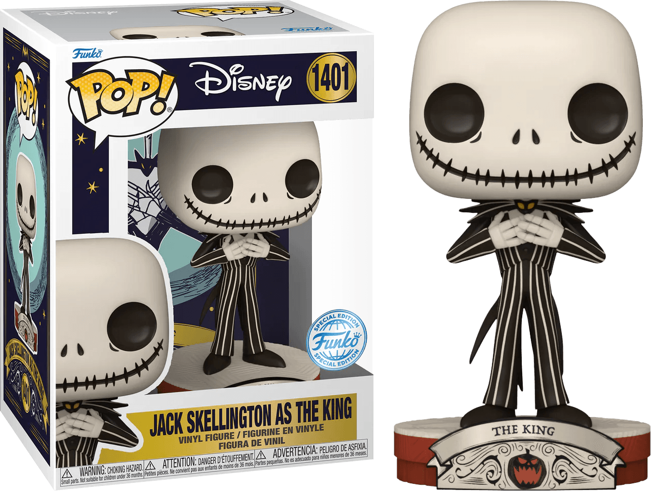 FUN74707 The Nightmare Before Christmas - Jack Skellington as the King US Exclusive Pop! Vinyl [RS] - Funko - Titan Pop Culture