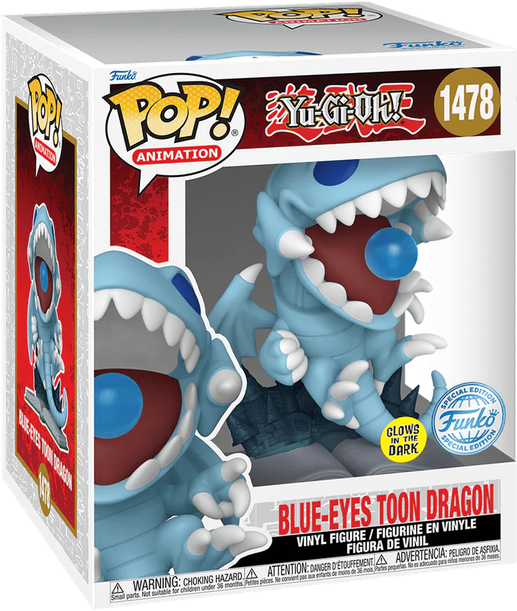 FUN74713 Yu-Gi-Oh - Blue Eyes Toon Dragon US Exclusive Glow 6" Pop! Vinyl [RS] - Funko - Titan Pop Culture