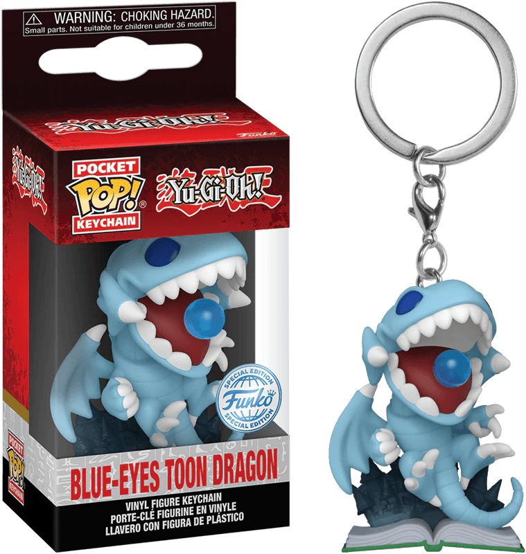 FUN74714 Yu-Gi-Oh! - Blue-Eyes Toon Dragon US Exclusive Glow Pop! Keychain [RS] - Funko - Titan Pop Culture