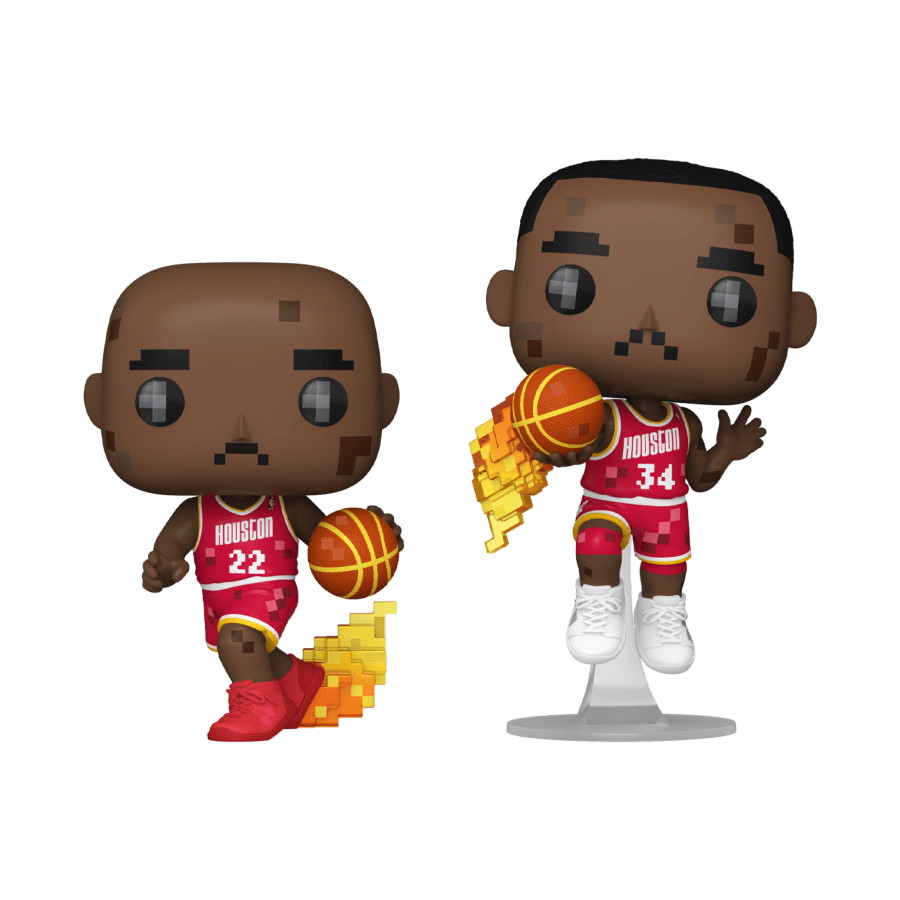 FUN75063 NBA JAM: Rockets - Clyde Drexler & Hakeem Olajuwon 8-Bit Pop! Vinyl 2 Pack - Funko - Titan Pop Culture