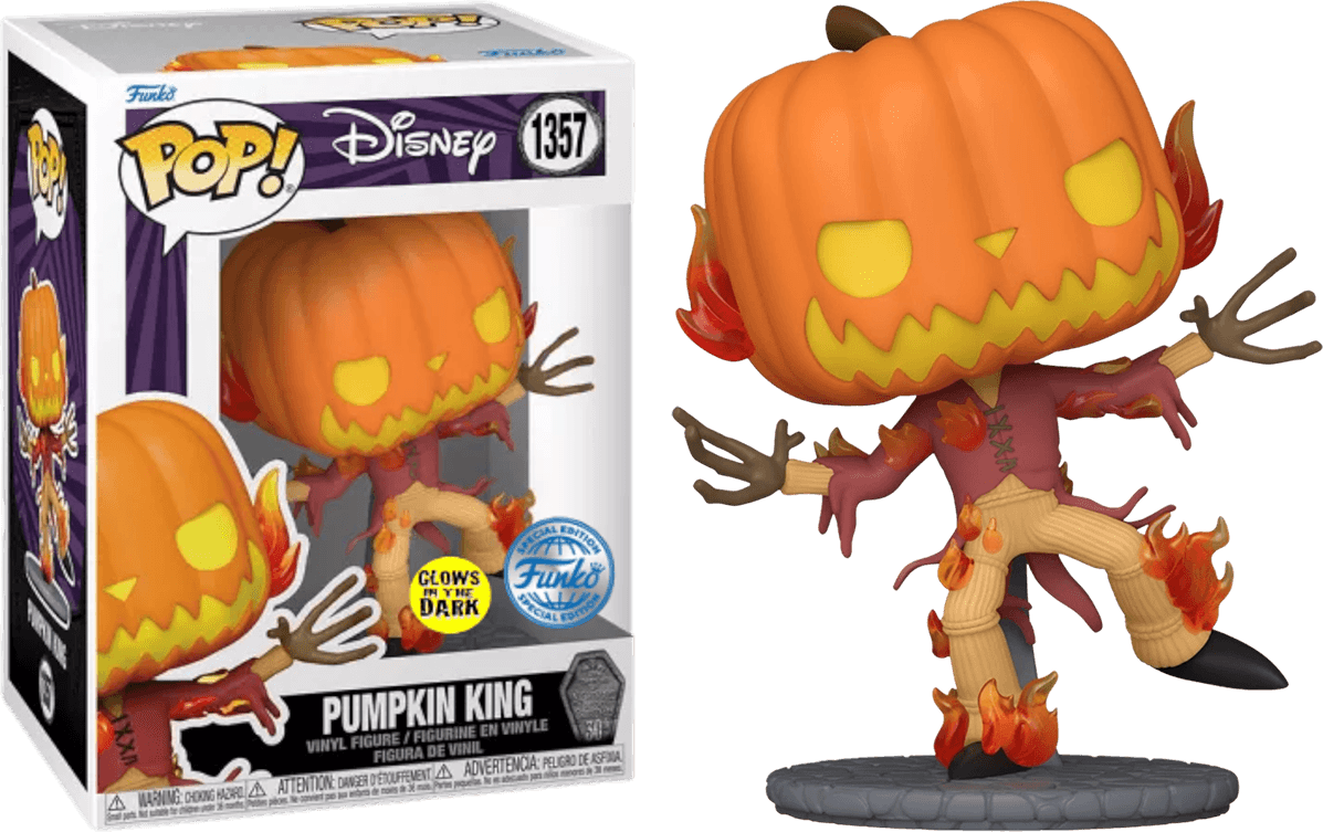 FUN75284 The Nightmare Before Christmas - Pumpkin King US Exclusive 30th Anniversary Glow Pop! Vinyl [RS] - Funko - Titan Pop Culture