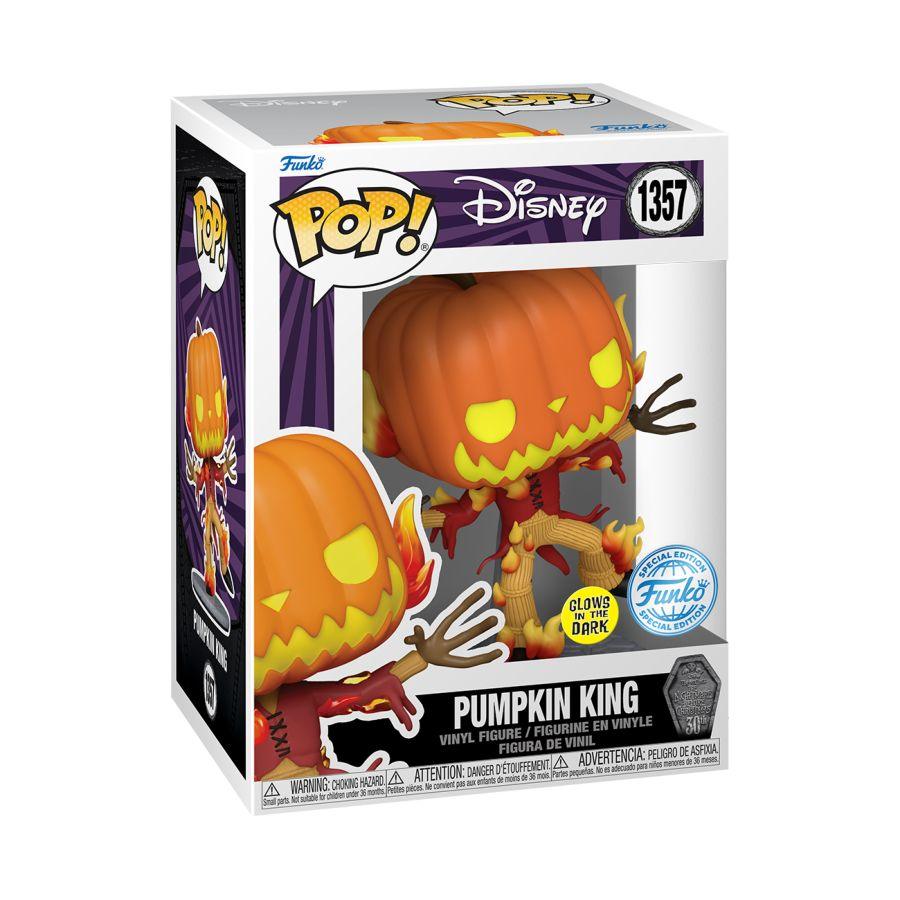 FUN75284 The Nightmare Before Christmas - Pumpkin King US Exclusive 30th Anniversary Glow Pop! Vinyl [RS] - Funko - Titan Pop Culture