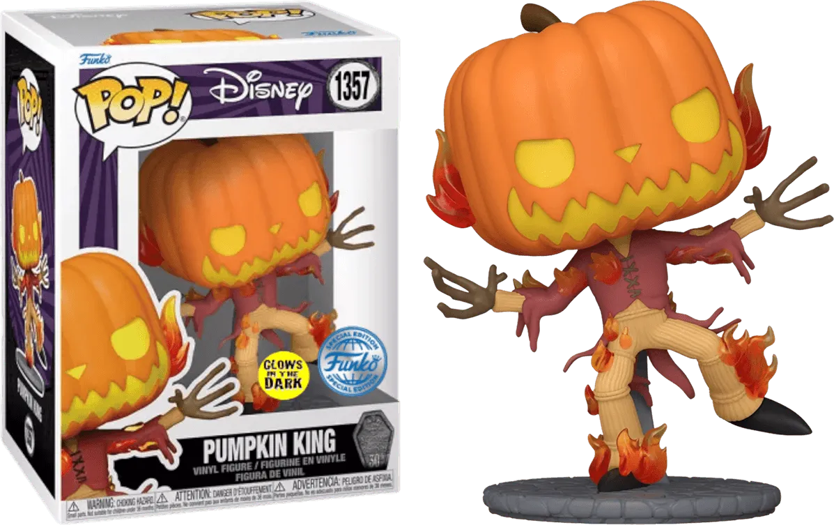 FUN75284 The Nightmare Before Christmas - Pumpkin King US Exclusive 30th Anniversary Glow Pop! Vinyl [RS] - Funko - Titan Pop Culture