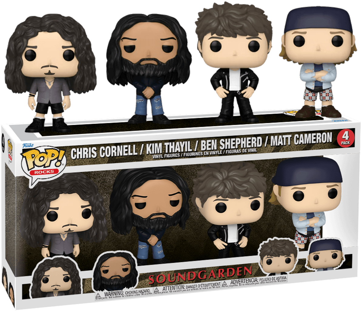 FUN75395 Soundgarden - Chris Cornell, Kim Thayil, Ben Shepherd & Matt Cameron Pop! Vinyl 4-Pack - Funko - Titan Pop Culture