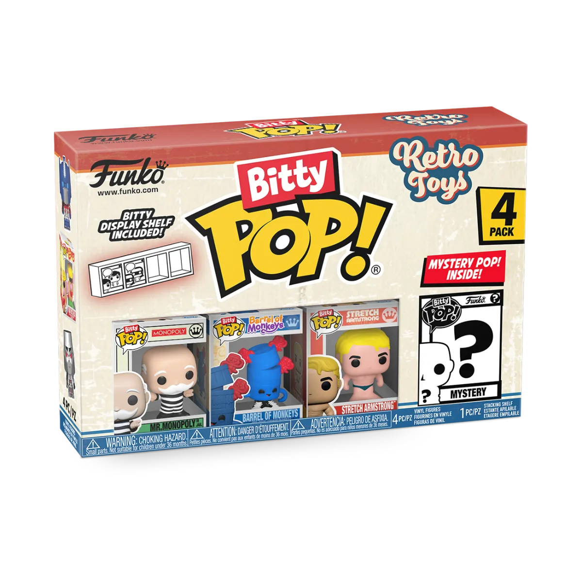 FUN75449 Retro Toys - Mr. Monopoly Bitty Pop! 4-Pack - Funko - Titan Pop Culture