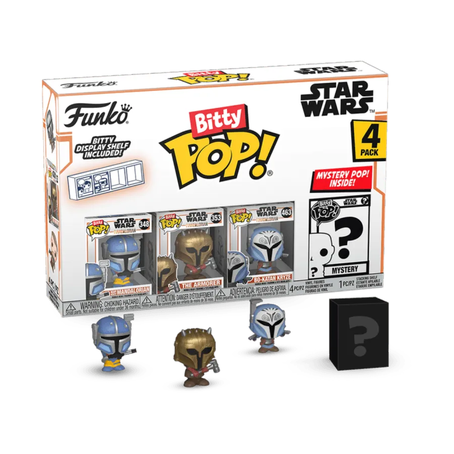 FUN75451 Star Wars: The Mandalorian - Heavy Mandalorian Bitty Pop! 4-Pack - Funko - Titan Pop Culture