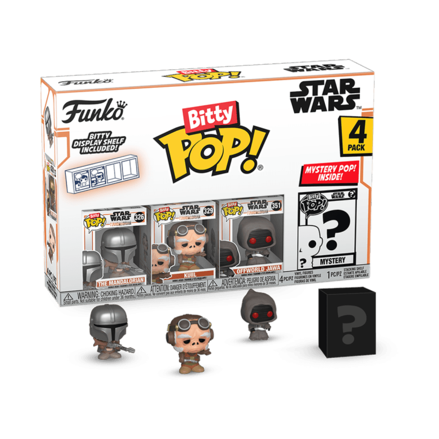 FUN75452 Star Wars: The Mandalorian - Din Djarin Bitty Pop! 4-Pack - Funko - Titan Pop Culture