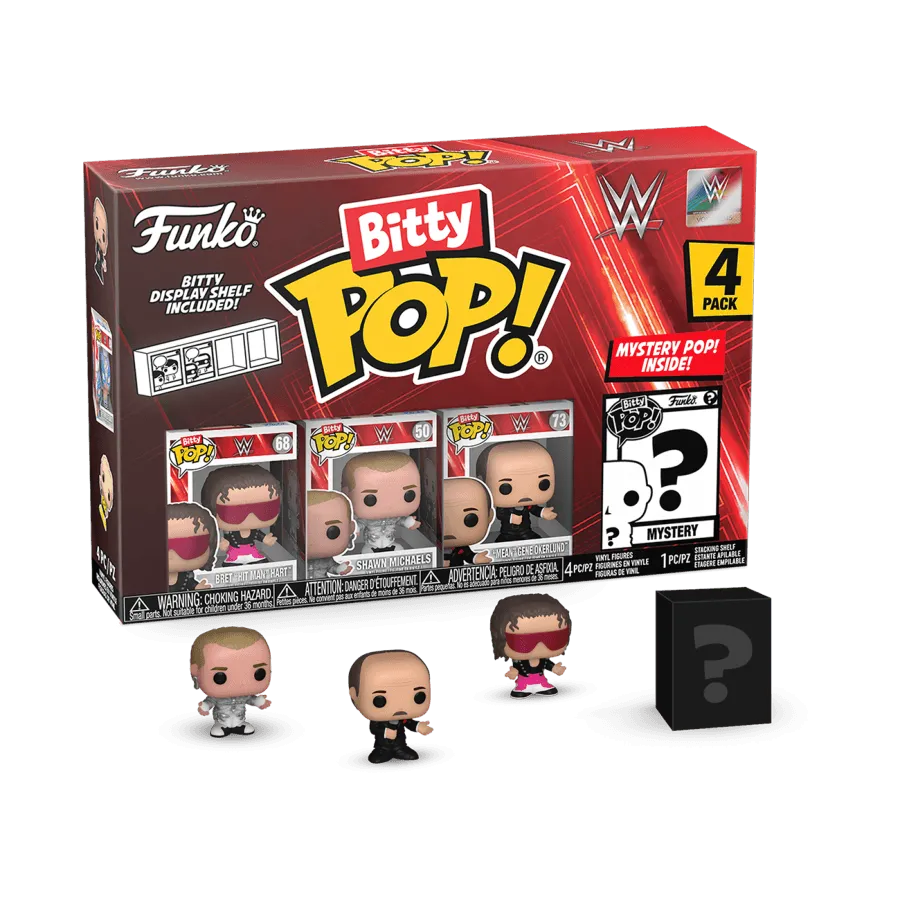 FUN75461 WWE - Bret Hart Bitty Pop! 4-Pack - Funko - Titan Pop Culture