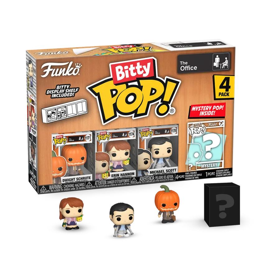 FUN75485 The Office - Dwight with Pumpkinhead Bitty Pop! 4-Pack - Funko - Titan Pop Culture