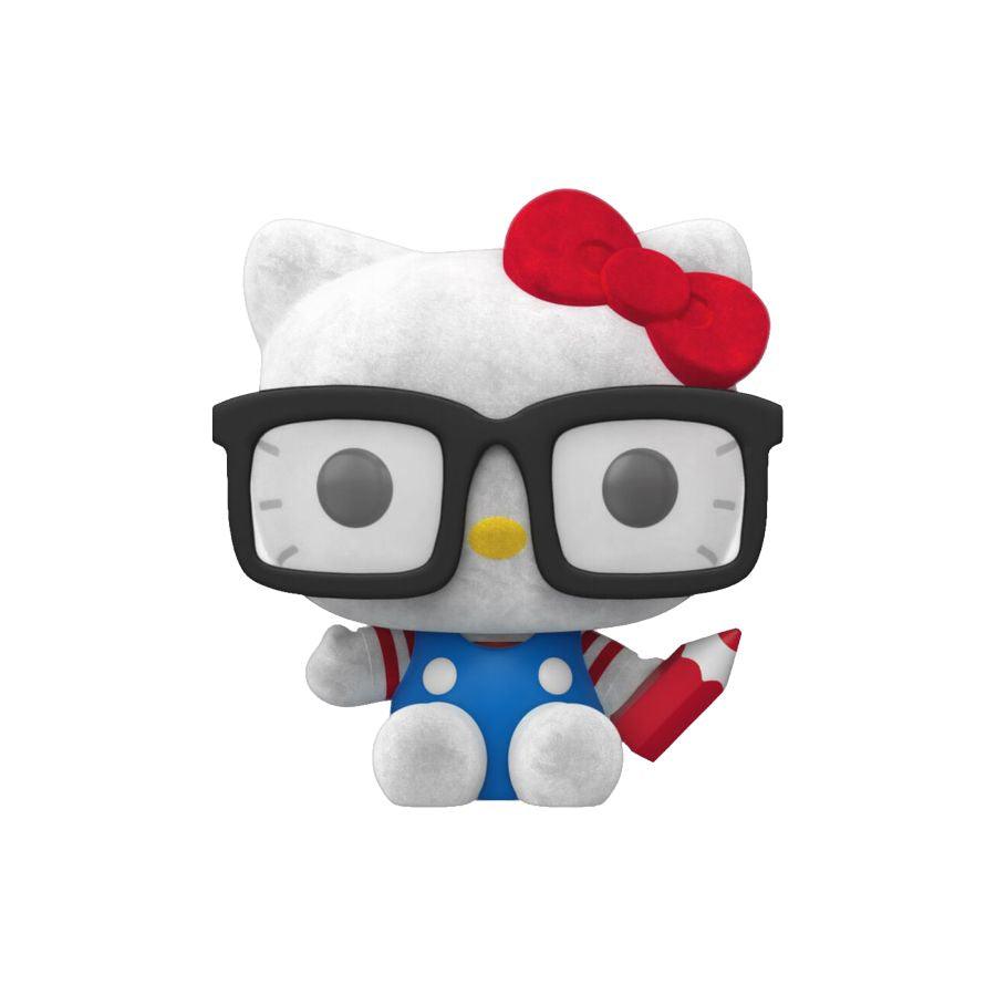 FUN75525 Hello Kitty - Hello Kitty Hipster Nerd with Glasses US Exclusive Flocked Pop! Vinyl [RS] - Funko - Titan Pop Culture
