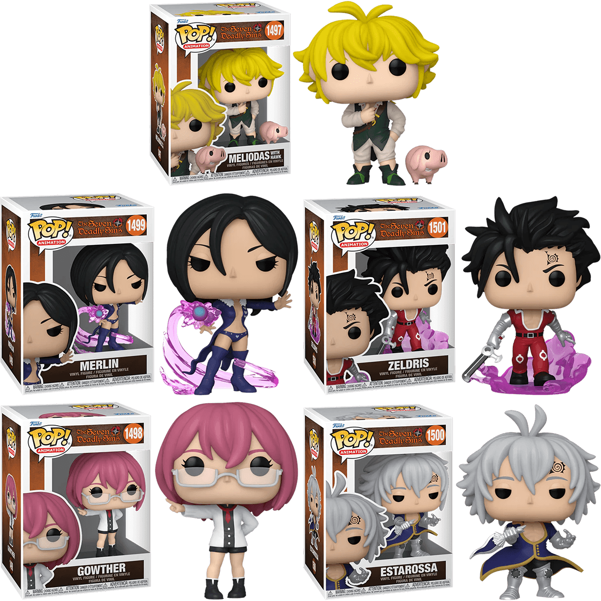 FUN75536 + FUN75538 + FUN75541 + FUN75537 + FUN75539 The Seven Deadly Sins - Holy War Pop! Vinyl Bundle (Set of 5) - Funko - Titan Pop Culture