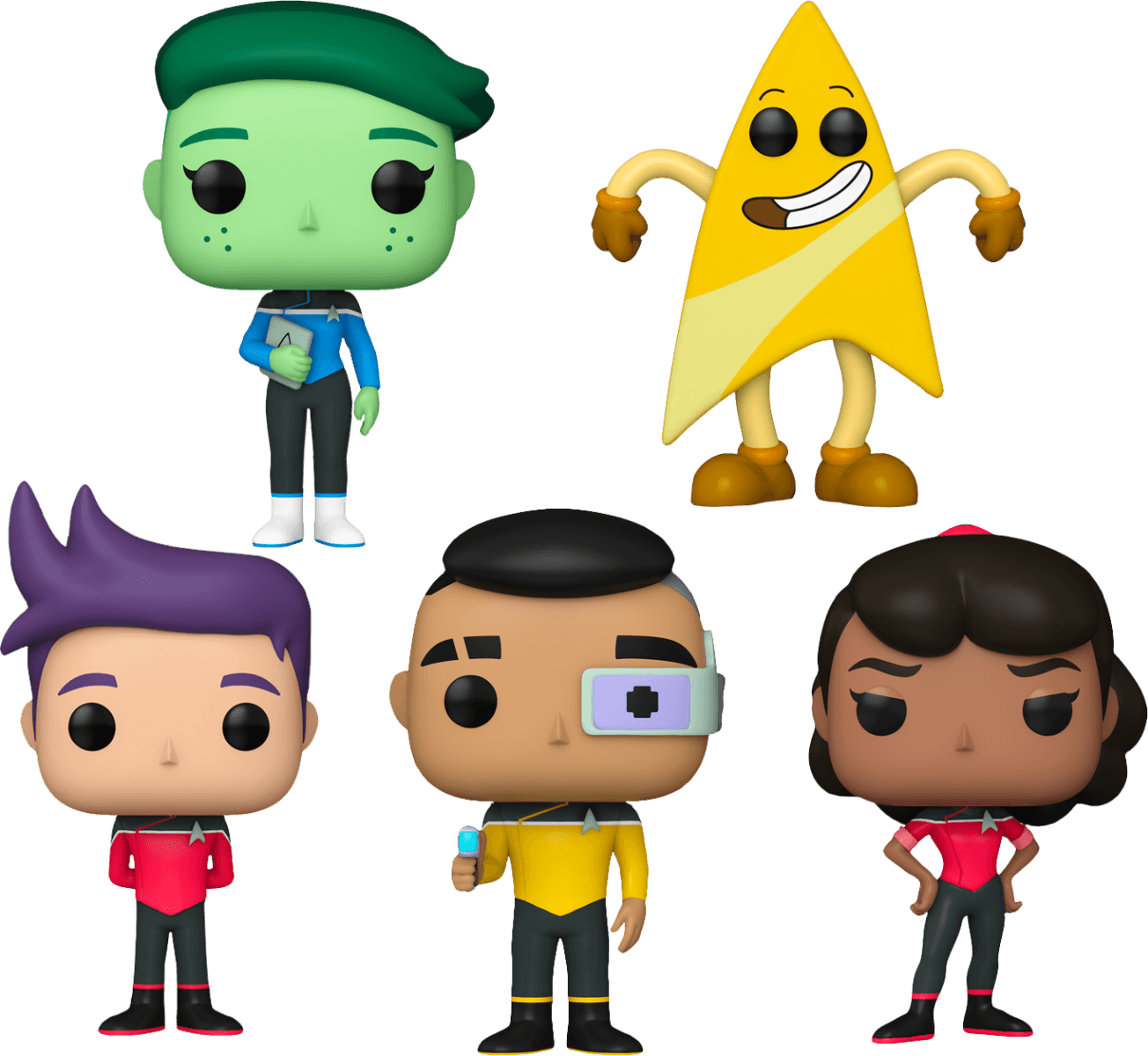 FUN75843 + FUN75845 + FUN75841 + FUN75842 + FUN75844 Star Trek: Lower Decks - USS Cerritos Pop! Vinyl Figure Bundle (Set of 5) - Funko - Titan Pop Culture