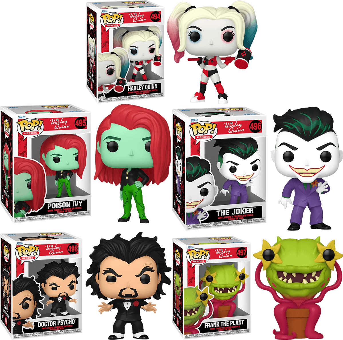 FUN75846 + FUN75847 + FUN75848 + FUN75849 + FUN75850 Harley Quinn: Animated TV Series (2019) - The Final Joke Pop! Vinyl Bundle (Set of 5) - Funko - Titan Pop Culture