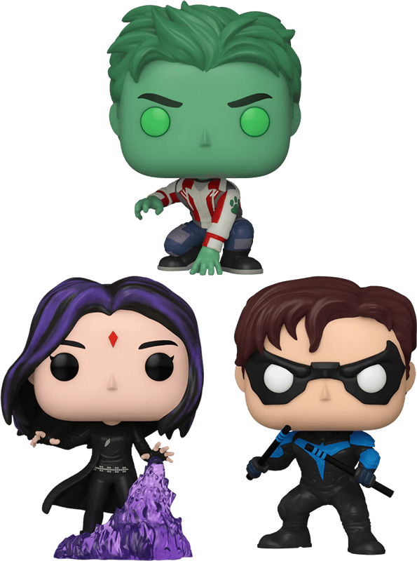 FUN75878 + FUN75874 + FUN75877 Titans (2018) - Eponymous Pop! Vinyl Bundle (Set of 3) - Funko - Titan Pop Culture