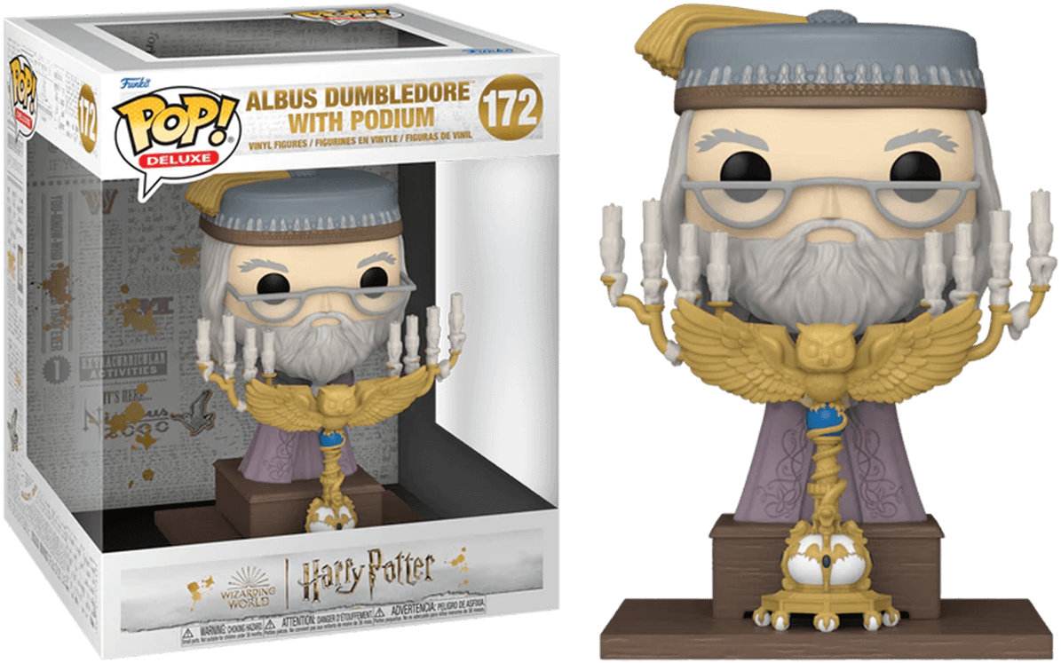 FUN76002 Harry Potter - Dumbledore with Podium Pop! Deluxe - Funko - Titan Pop Culture