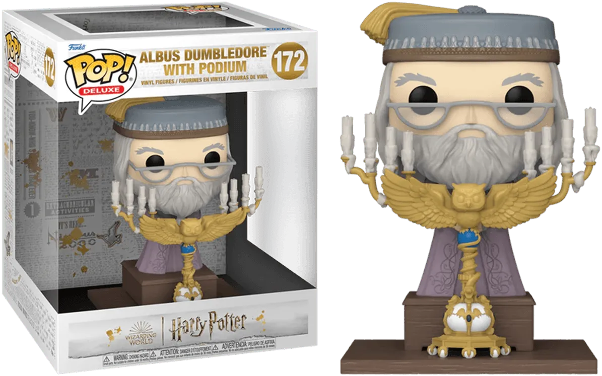 FUN76002 Harry Potter - Dumbledore with Podium Pop! Deluxe - Funko - Titan Pop Culture