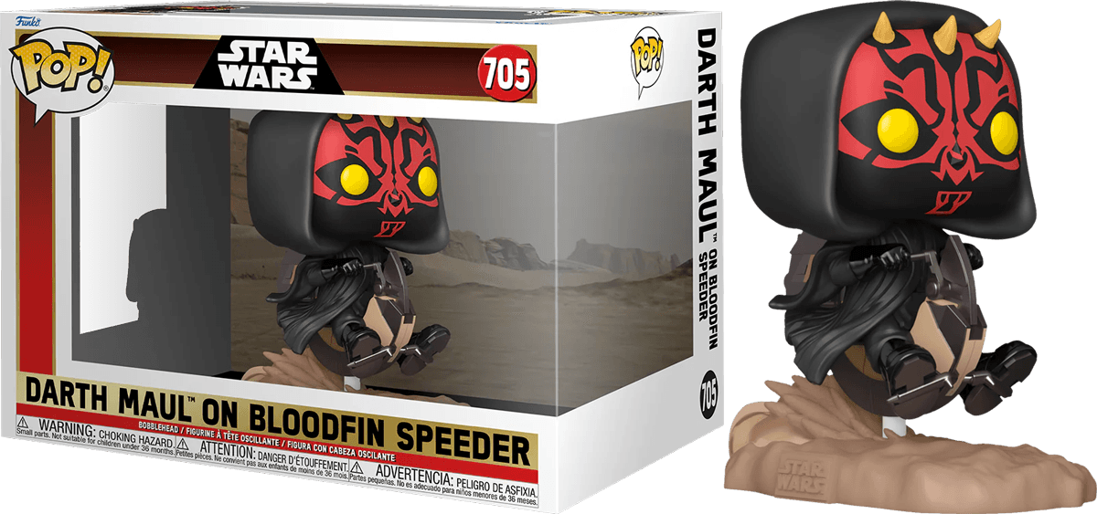 FUN76014 Star Wars: Phantom Menace 25th Anniversary - Darth Maul on Bloodfin Pop! Ride - Funko - Titan Pop Culture