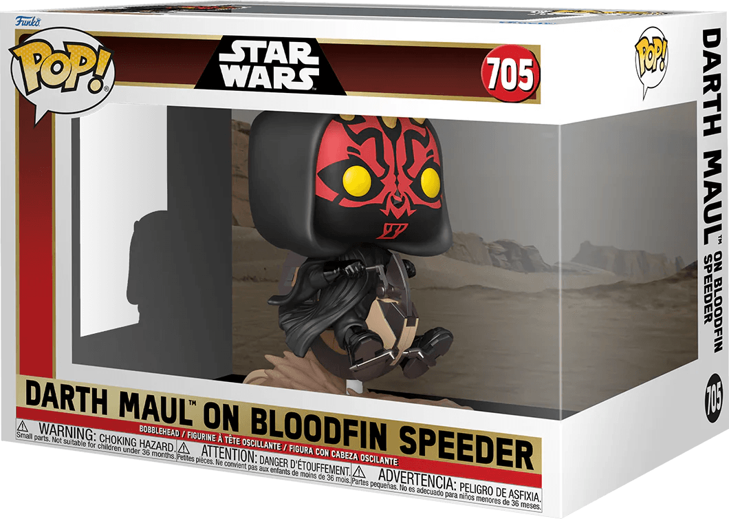 FUN76014 Star Wars: Phantom Menace 25th Anniversary - Darth Maul on Bloodfin Pop! Ride - Funko - Titan Pop Culture