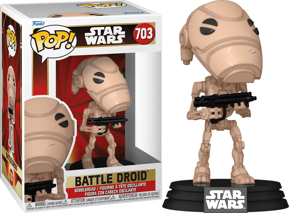 FUN76016 Star Wars: Phantom Menace 25th Anniversary - Battle Droid Pop! Vinyl - Funko TBA - Titan Pop Culture