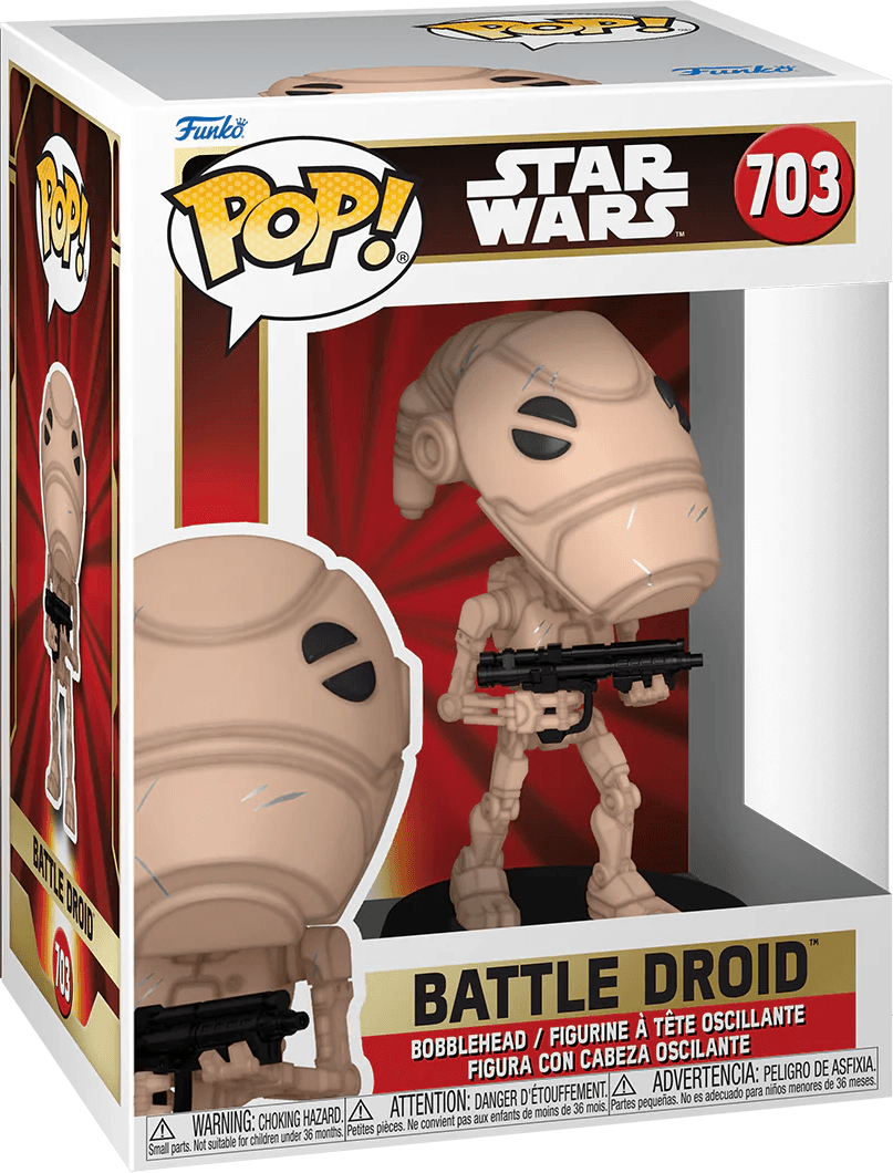 FUN76016 Star Wars: Phantom Menace 25th Anniversary - Battle Droid Pop! Vinyl - Funko TBA - Titan Pop Culture