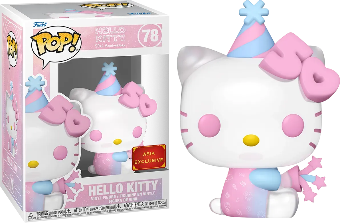 FUN76092 Hello Kitty 50th - Hello Kitty with Party Hat Exclusive Pop! Vinyl [RS] - Funko - Titan Pop Culture