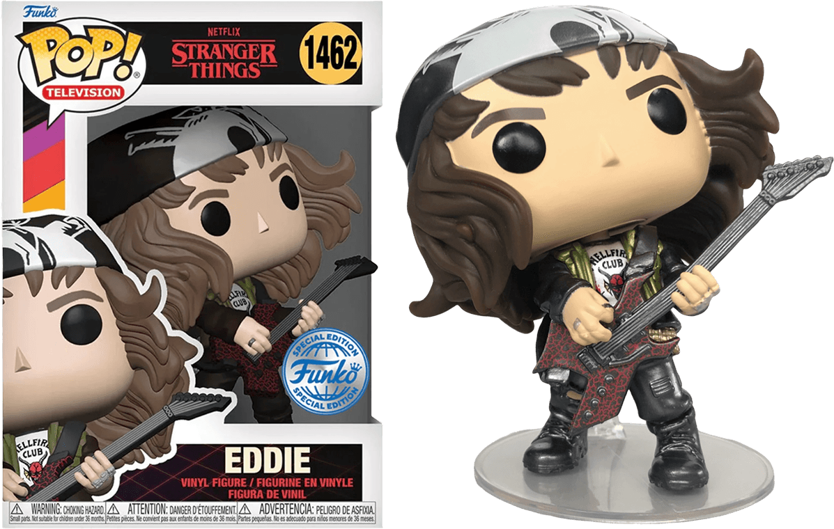 FUN76101 Stranger Things - Hunter Eddie with Guitar US Exclusive Metallic Pop! Vinyl [RS] - Funko - Titan Pop Culture