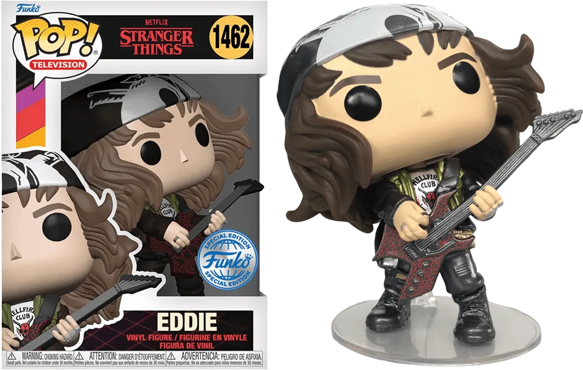 FUN76101 Stranger Things - Hunter Eddie with Guitar US Exclusive Metallic Pop! Vinyl [RS] - Funko - Titan Pop Culture