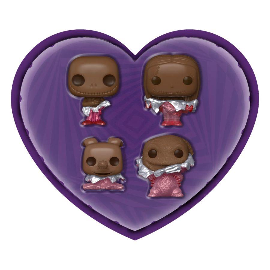 FUN76224 The Nightmare Before Christmas: Valentines 2024 - Pocket Pop Heart Box 4-Pack - Funko - Titan Pop Culture