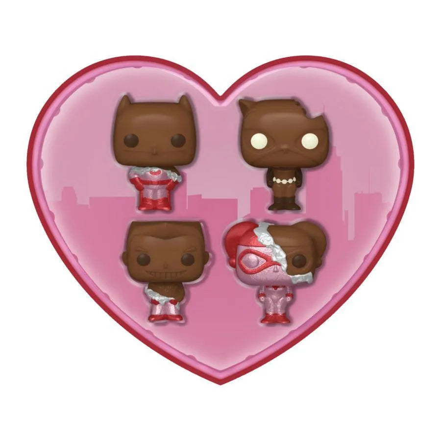 FUN76225 DC Comics: Valentines 2024 - Pocket Pop Heart Box 4-Pack - Funko - Titan Pop Culture