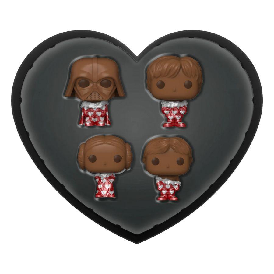 FUN76226 Star Wars: Valentines 2024 - Pocket Pop Heart Box 4-Pack - Funko - Titan Pop Culture