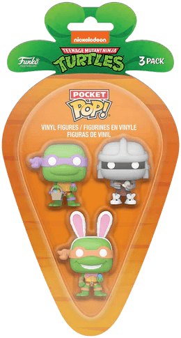 FUN76441 Teenage Mutant Ninja Turtles - Donatello, Shredder & Michelangelo Carrot Pocket Pop! 3-Pack - Funko - Titan Pop Culture