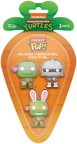 FUN76441 Teenage Mutant Ninja Turtles - Donatello, Shredder & Michelangelo Carrot Pocket Pop! 3-Pack - Funko - Titan Pop Culture