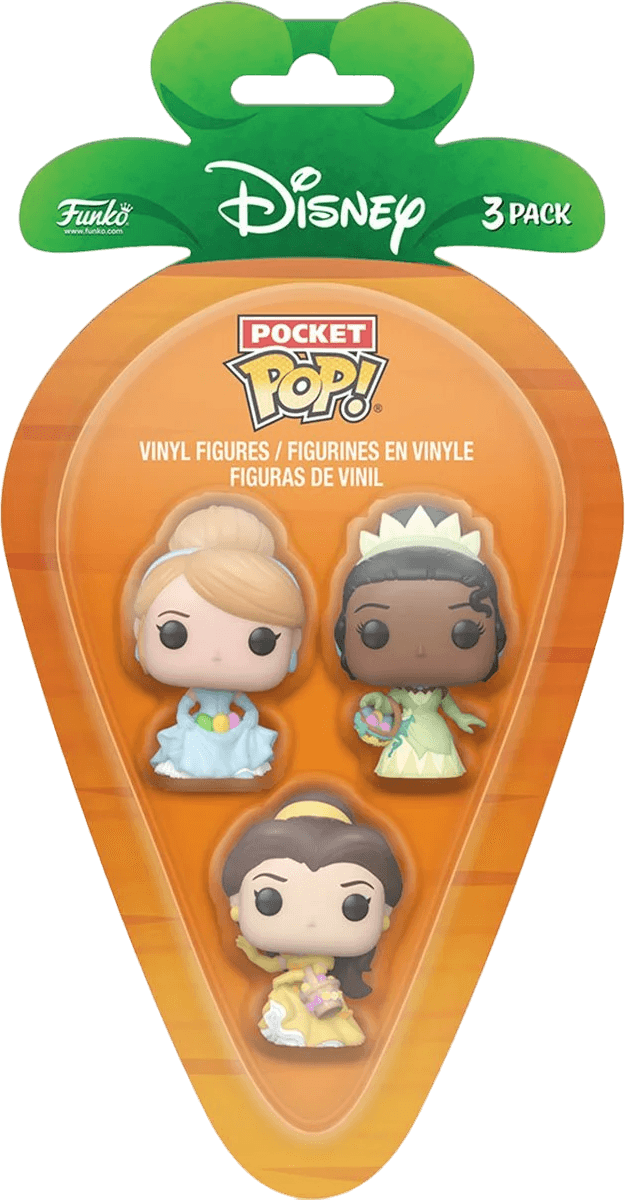 FUN76443 Disney - Cinderella, Belle, Tiana Carrot Pocket Pop! 3-Pack - Funko - Titan Pop Culture