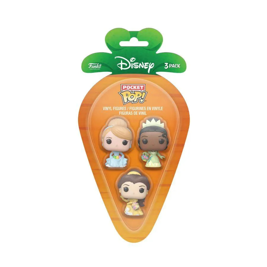 FUN76443 Disney - Cinderella, Belle, Tiana Carrot Pocket Pop! 3-Pack - Funko - Titan Pop Culture