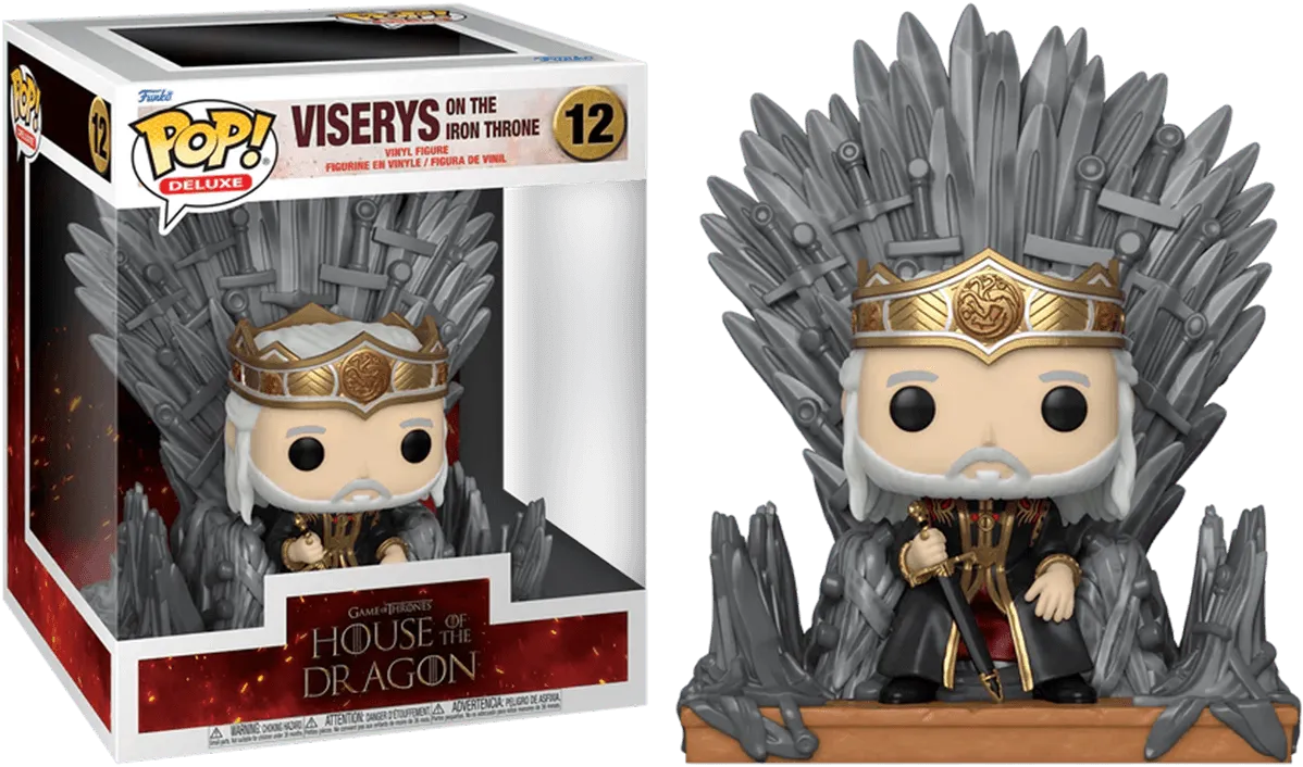 FUN76470 Game of Thrones: House of the Dragon - Viserys on the Iron Throne Pop! Deluxe Vinyl - Funko - Titan Pop Culture