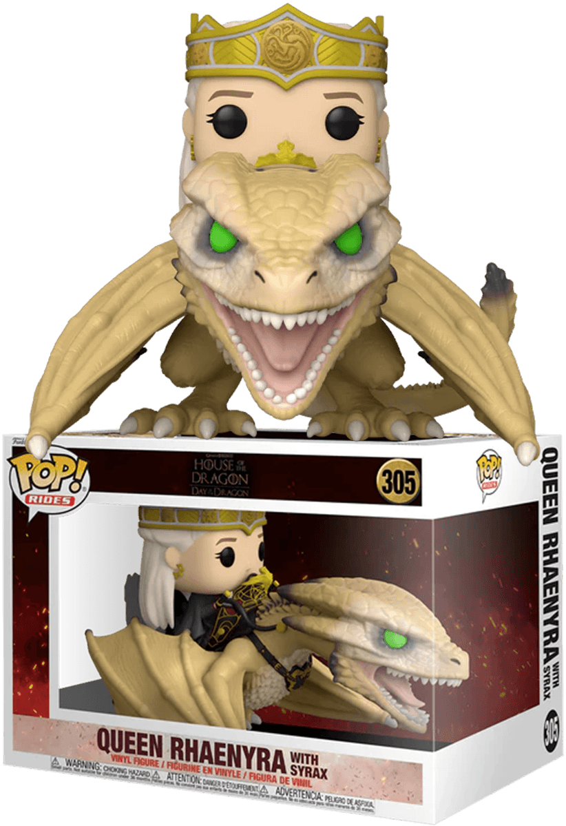 FUN76490 Game of Thrones: House of the Dragon - Queen Rhaenyra with Syrax Pop! Rides Vinyl - Funko TBA - Titan Pop Culture