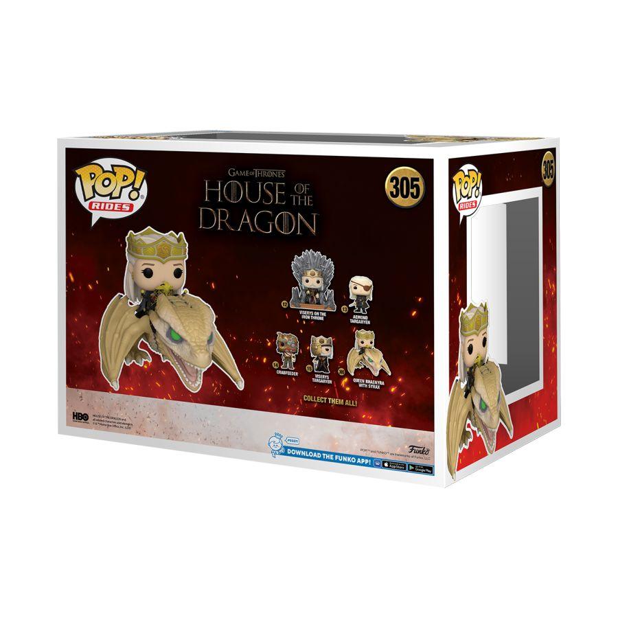 FUN76490 Game of Thrones: House of the Dragon - Queen Rhaenyra with Syrax Pop! Rides Vinyl - Funko TBA - Titan Pop Culture