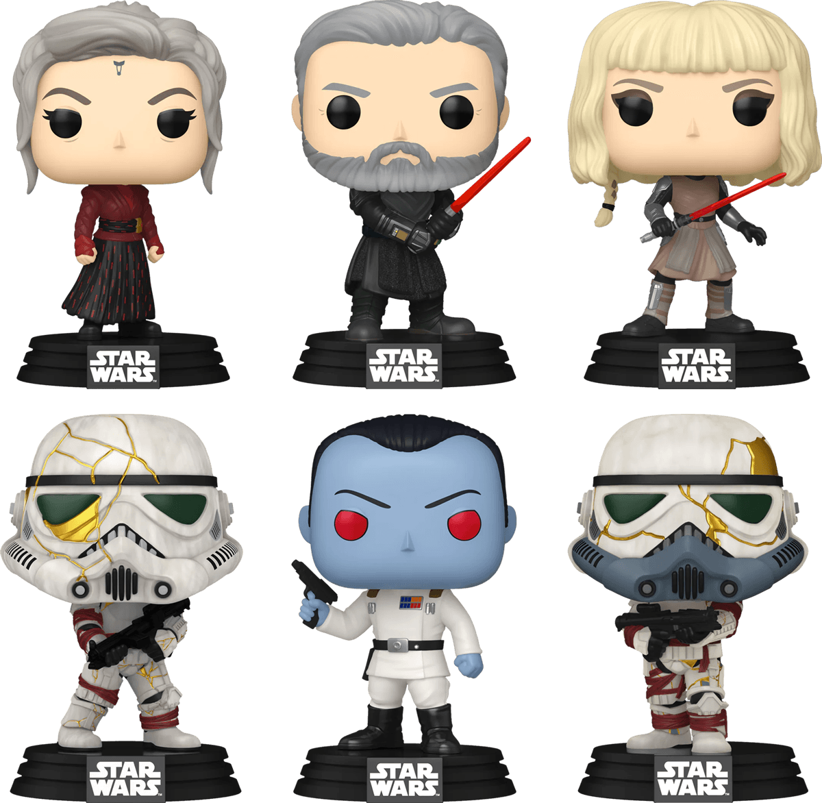 FUN76544 + FUN76541 + FUN76542 + FUN76539 + FUN76543 + FUN76540 Star Wars: Ahsoka - The Dark Side Pop! Vinyl Bundle (Set of 6) - Funko - Titan Pop Culture