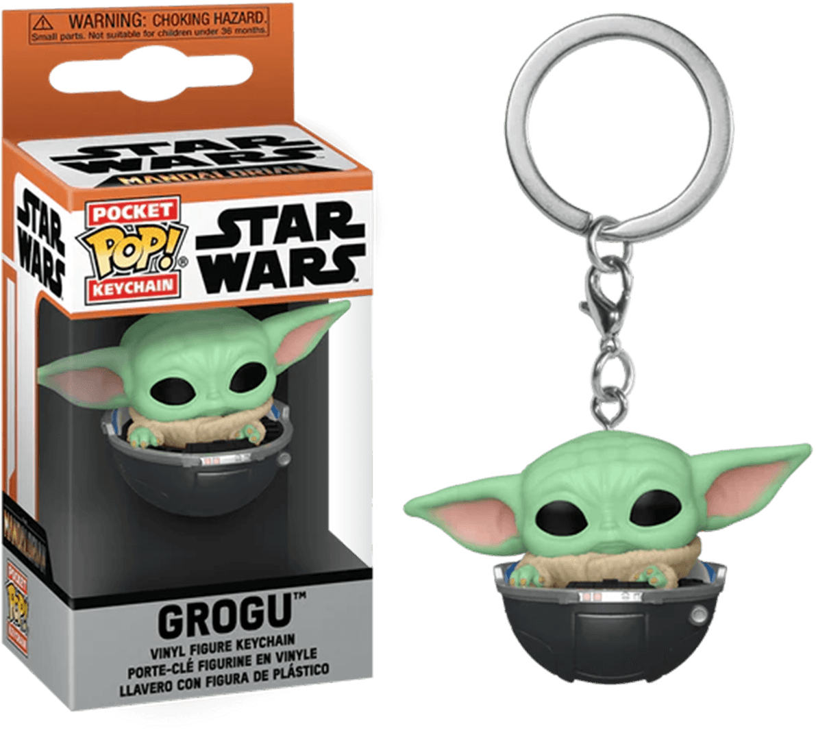 FUN76547 Star Wars: Mandalorian - Grogu in Hovering Pram Pop! Vinyl Keychain - Funko - Titan Pop Culture