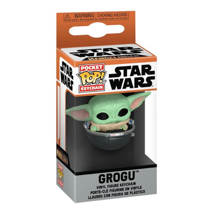 FUN76547 Star Wars: Mandalorian - Grogu in Hovering Pram Pop! Vinyl Keychain - Funko - Titan Pop Culture